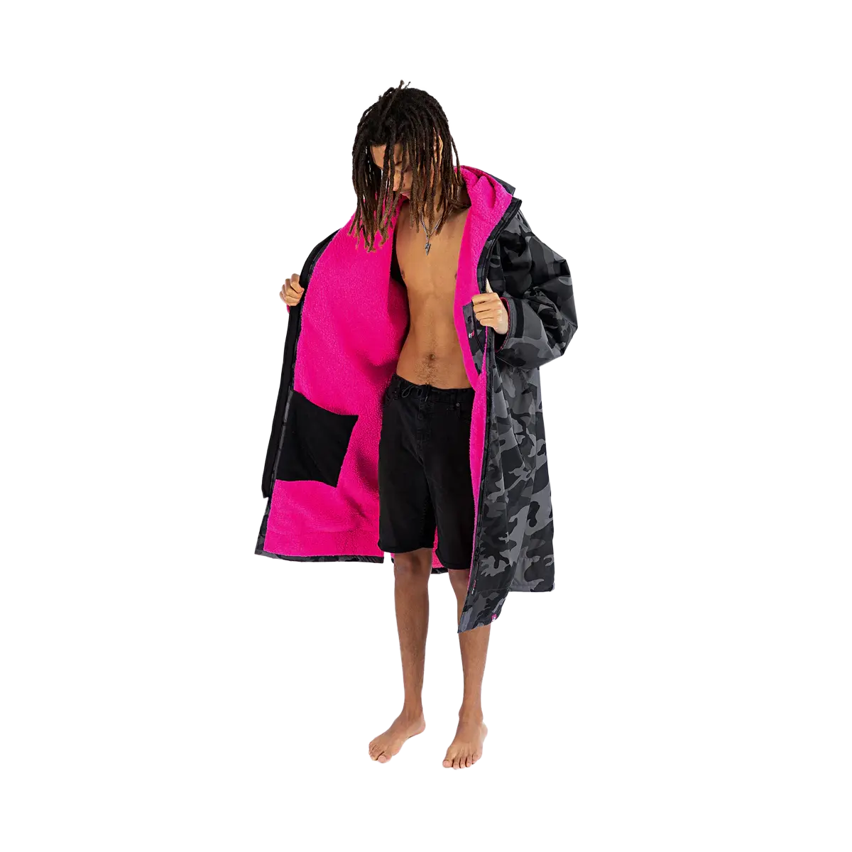 dryrobe advance black camo pink changing robe