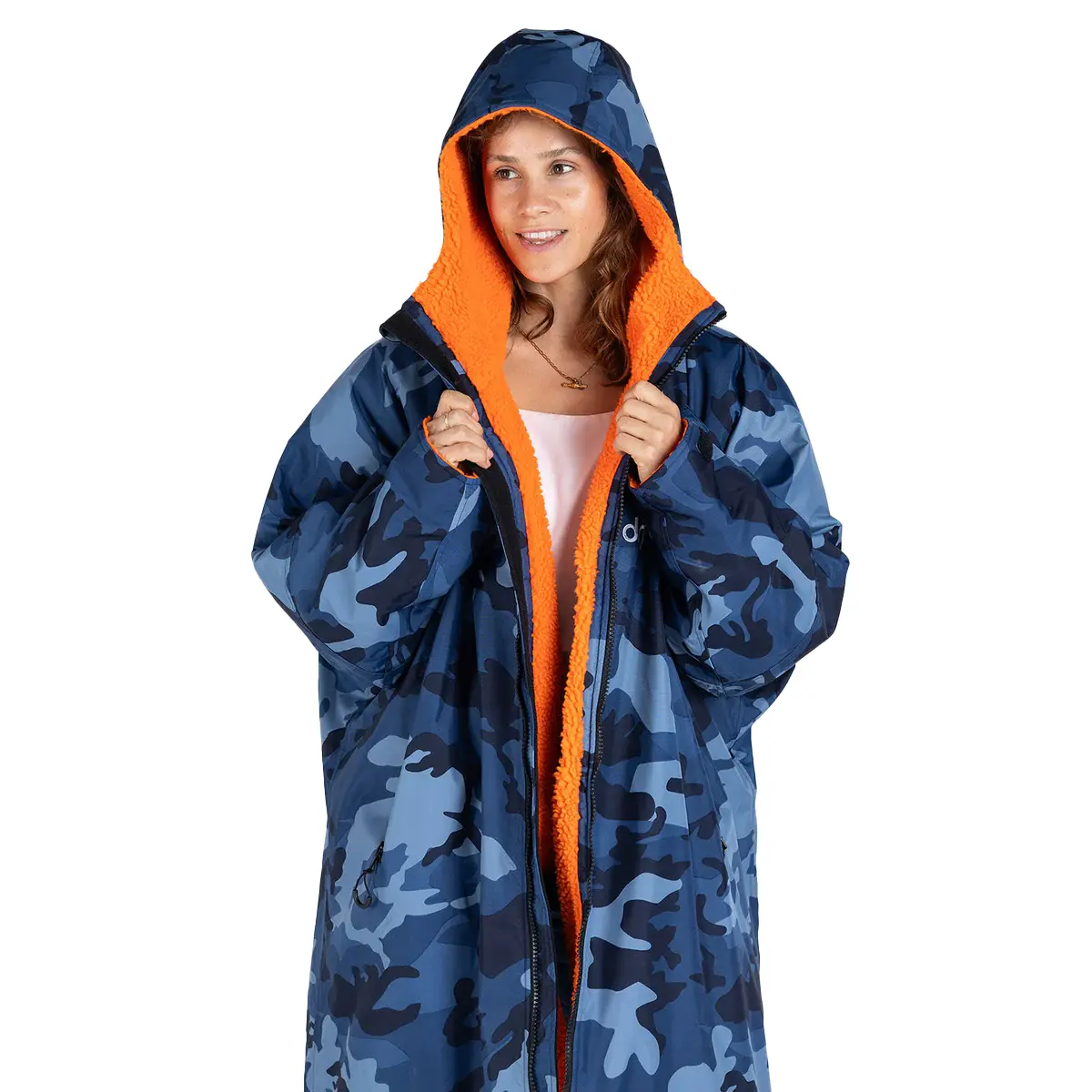 Dryrobe Advance Long Sleeve Blue Camo Orange