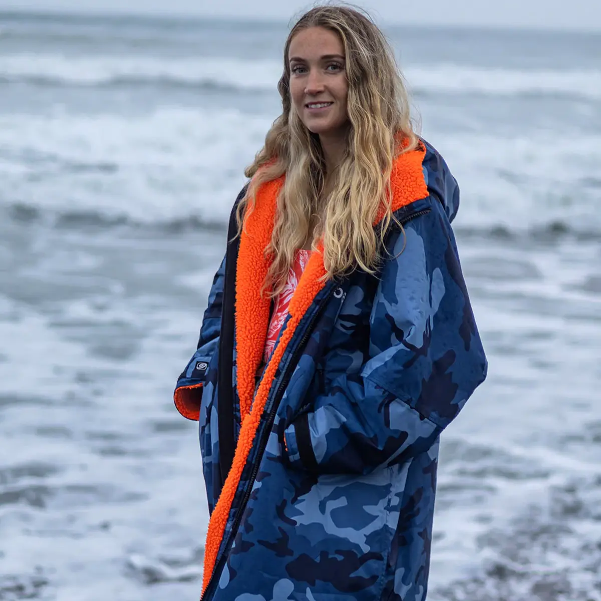 Dryrobe Advance Long Sleeve Blue Camo Orange