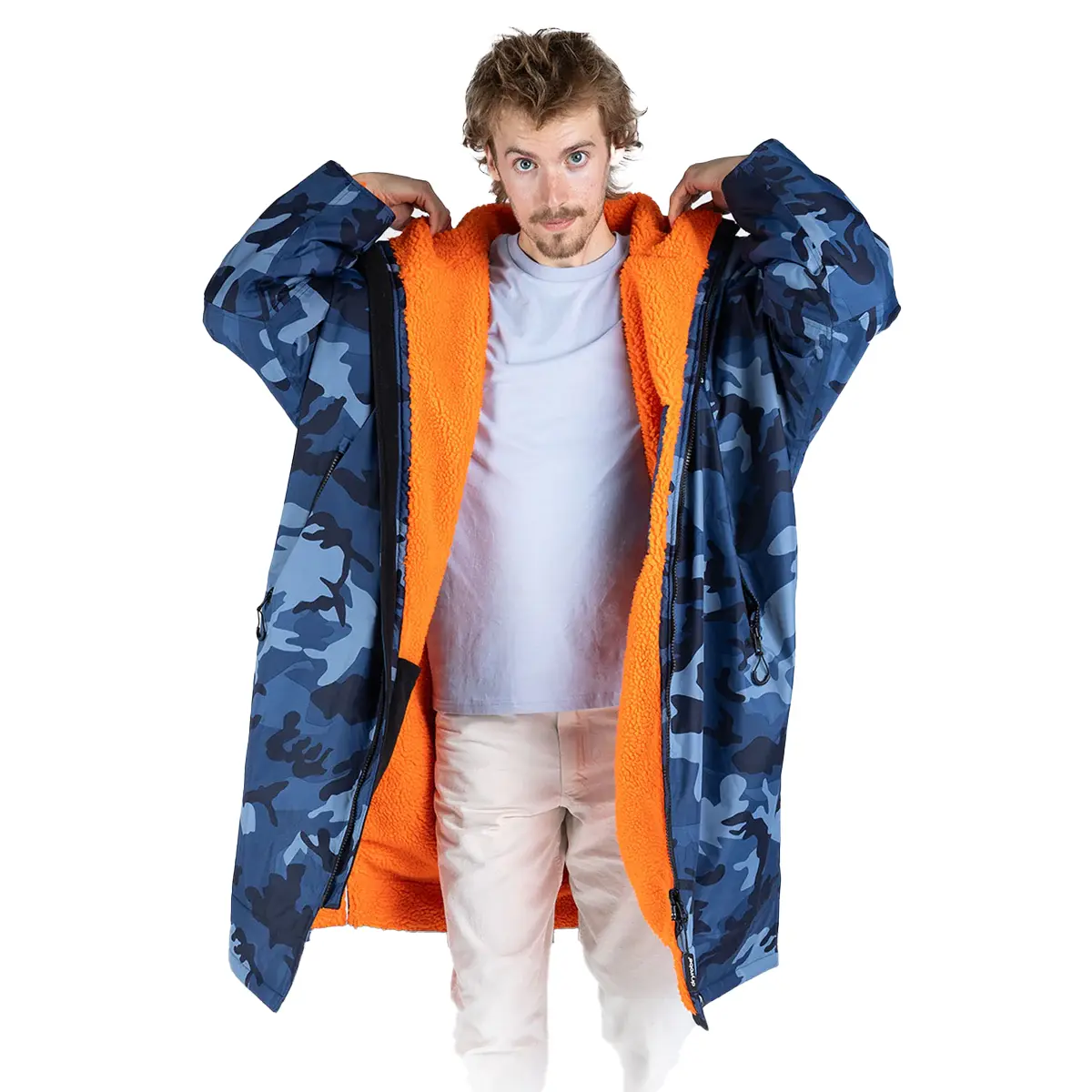 Dryrobe Advance Long Sleeve Blue Camo Orange
