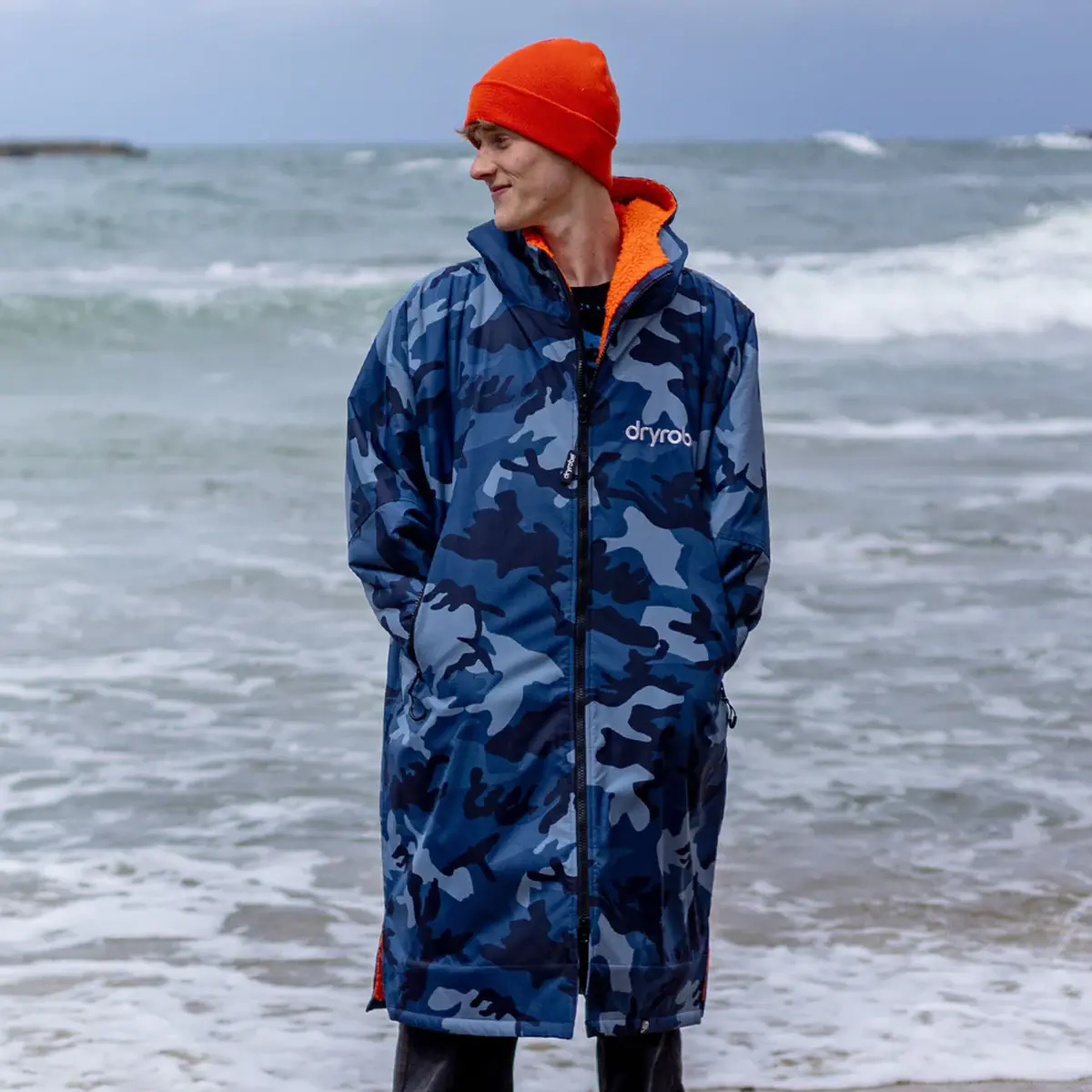 Dryrobe Advance Long Sleeve Blue Camo Orange