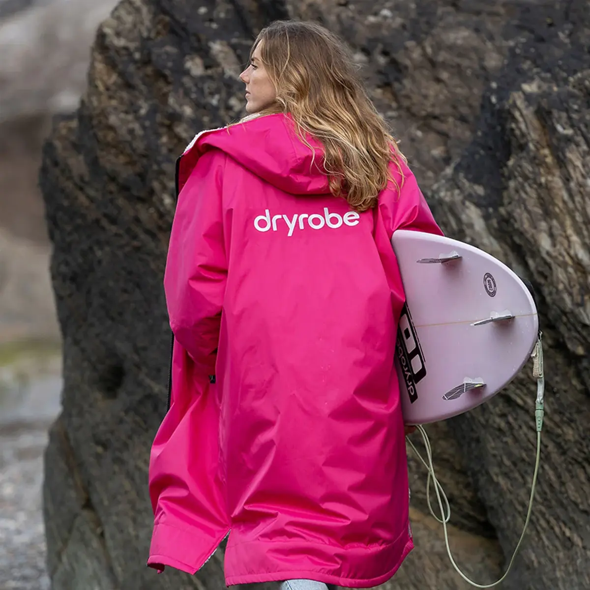 Dryrobe Advance Long Sleeve Pink Light Grey