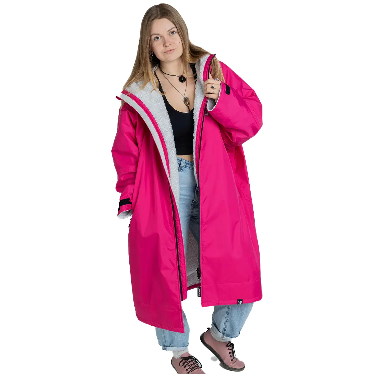 Dryrobe Advance Long Sleeve Pink Light Grey