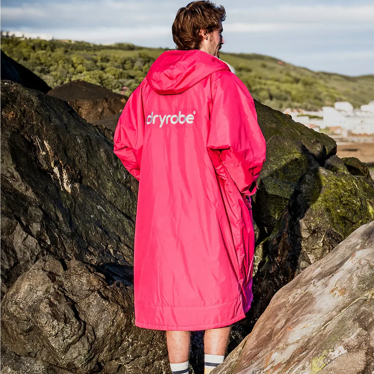 Dryrobe Advance Long Sleeve Pink Light Grey