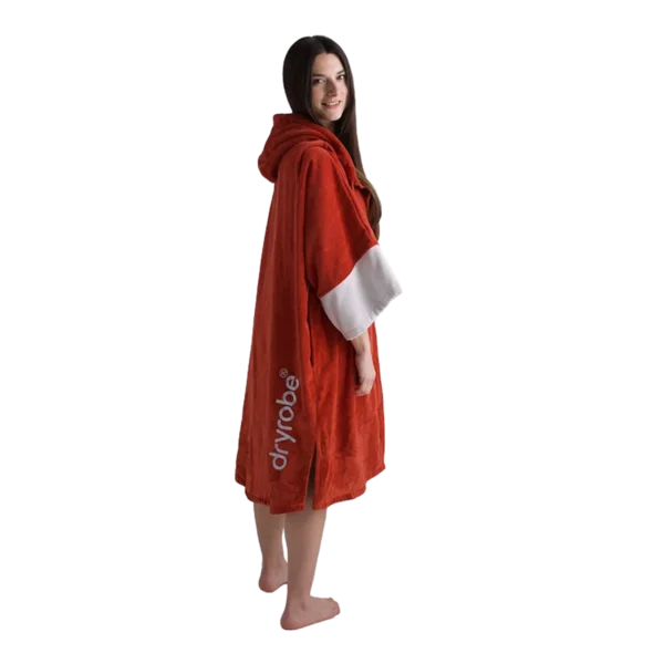 dryrobe full zip organic towel robe burnt orange