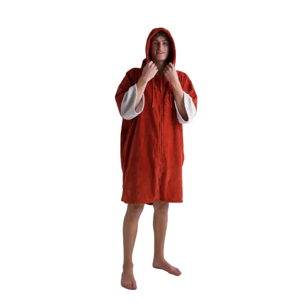 dryrobe full zip organic towel robe burnt orange