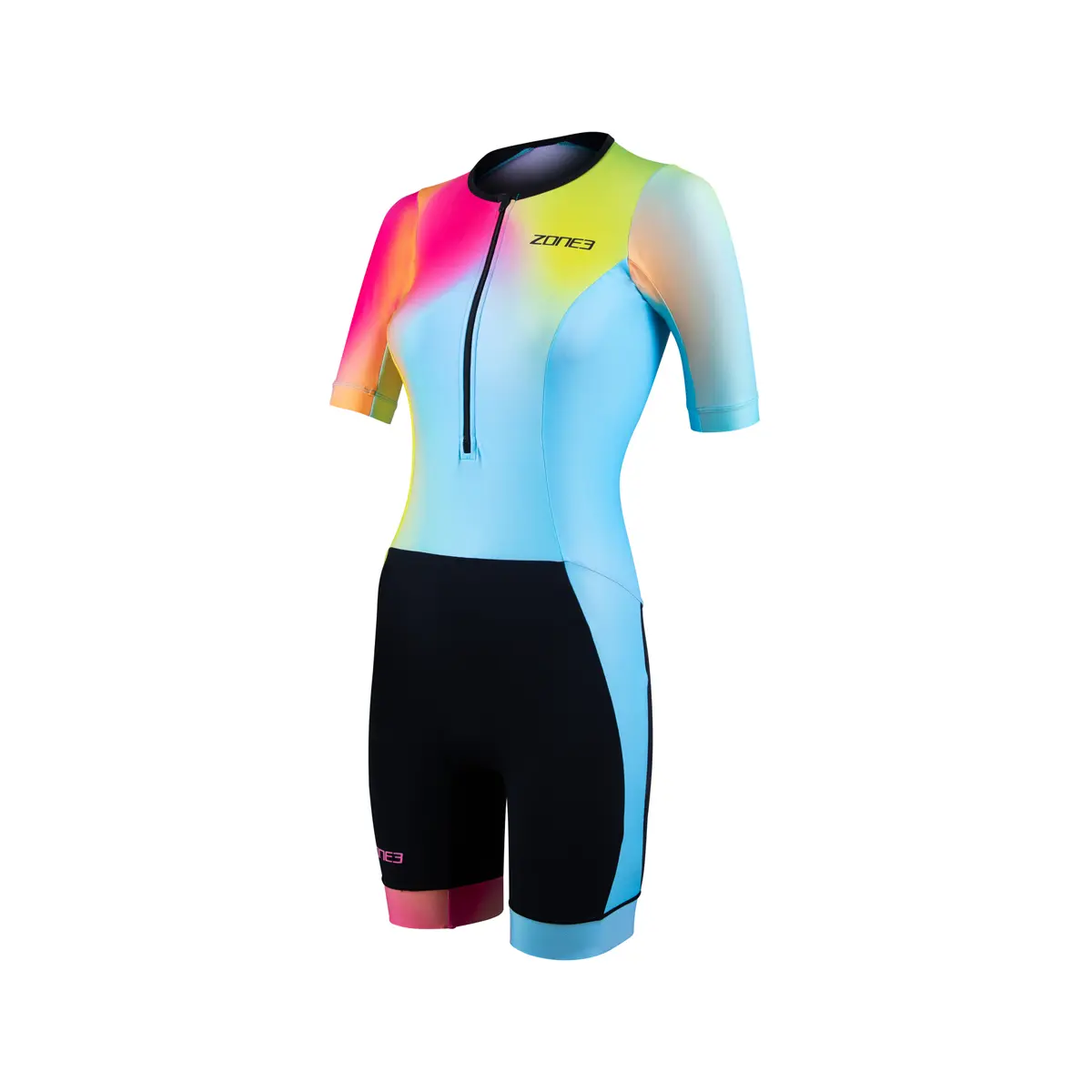 Zone3 Activate+ Womens Short Sleeve Trisuit Neon/Black
