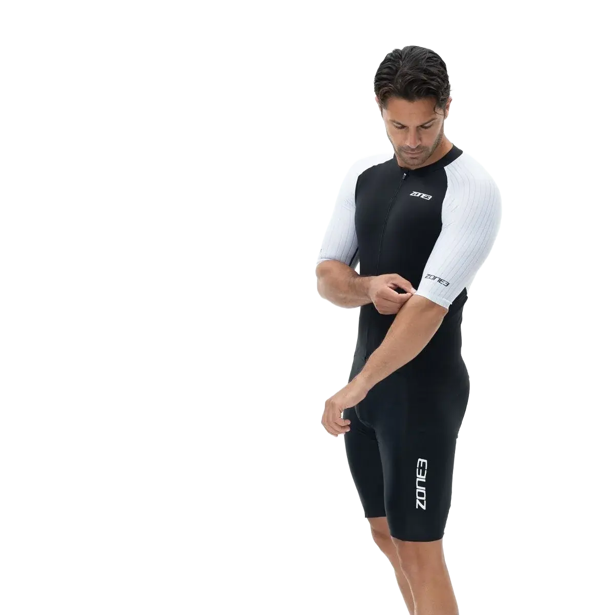 zone3 lava long distance full zip short sleeve trisuit