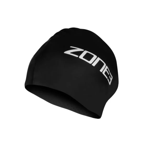 Zone3 Silicone Swim Cap - Extra Long Hair Black