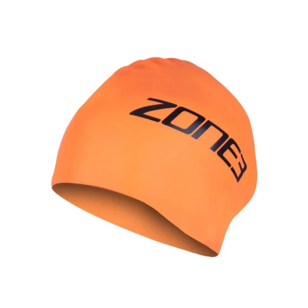Zone3 Silicone Swim Cap - Extra Long Hair Orange